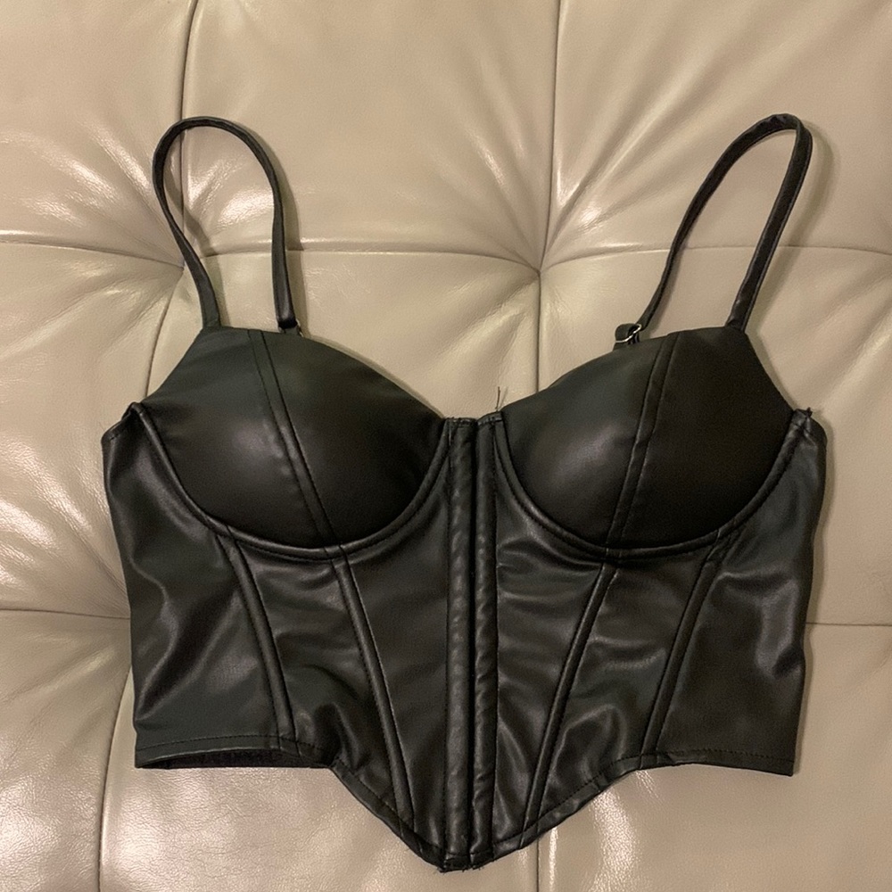 Say What leather cami top